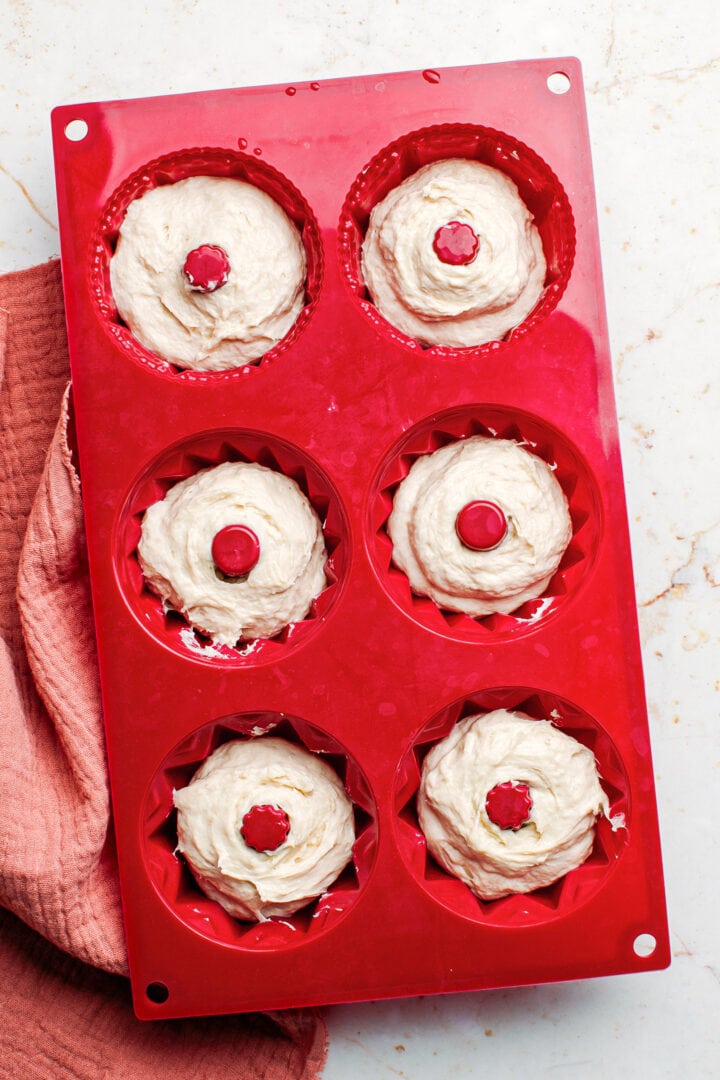 Fluted pan filled with dough.