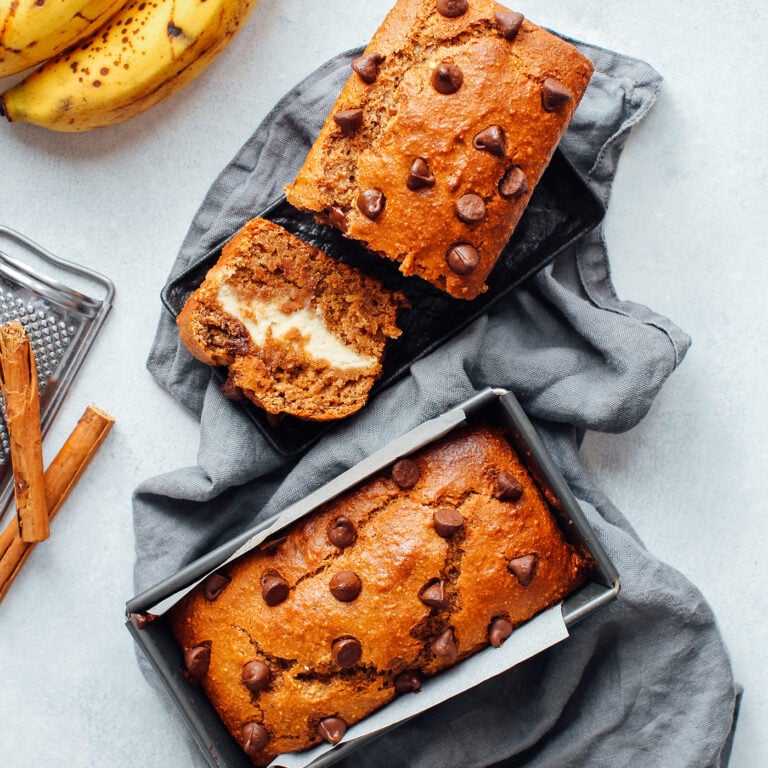 Vegan Cream Cheese Banana Bread (GF)