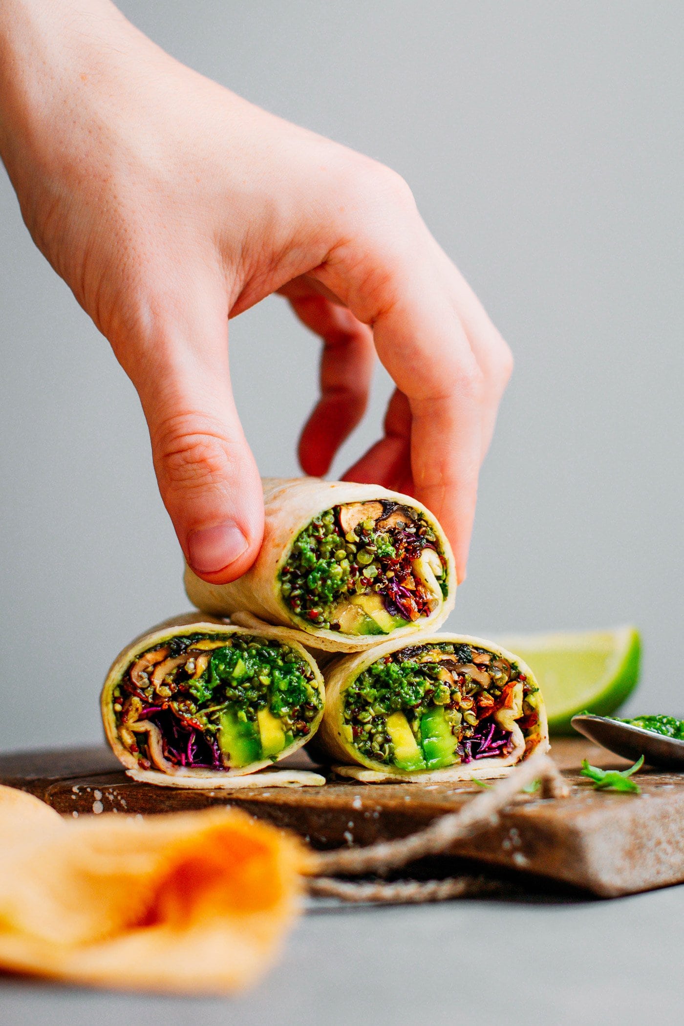 Pesto Quinoa Burritos