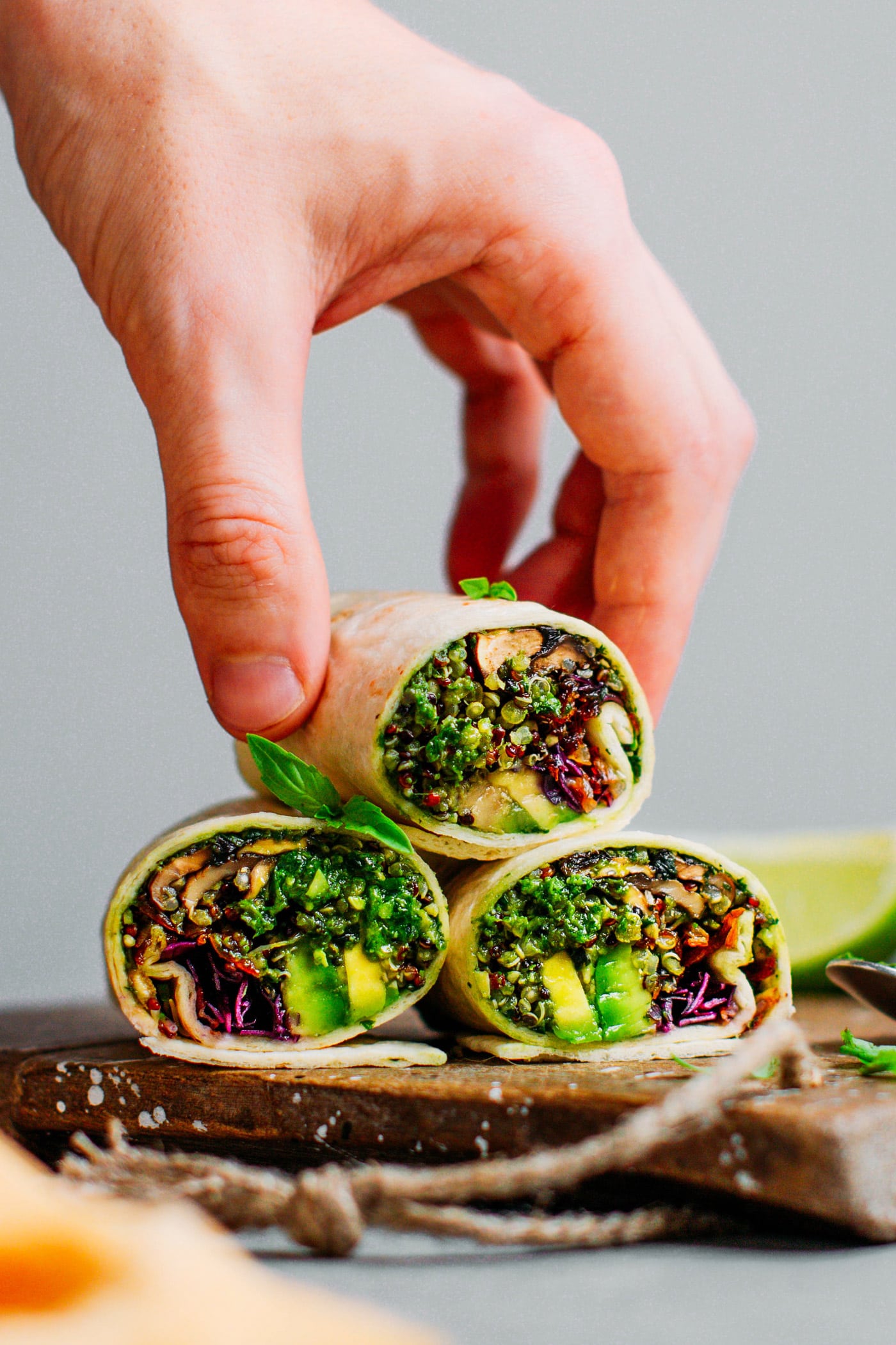Pesto Quinoa Burritos