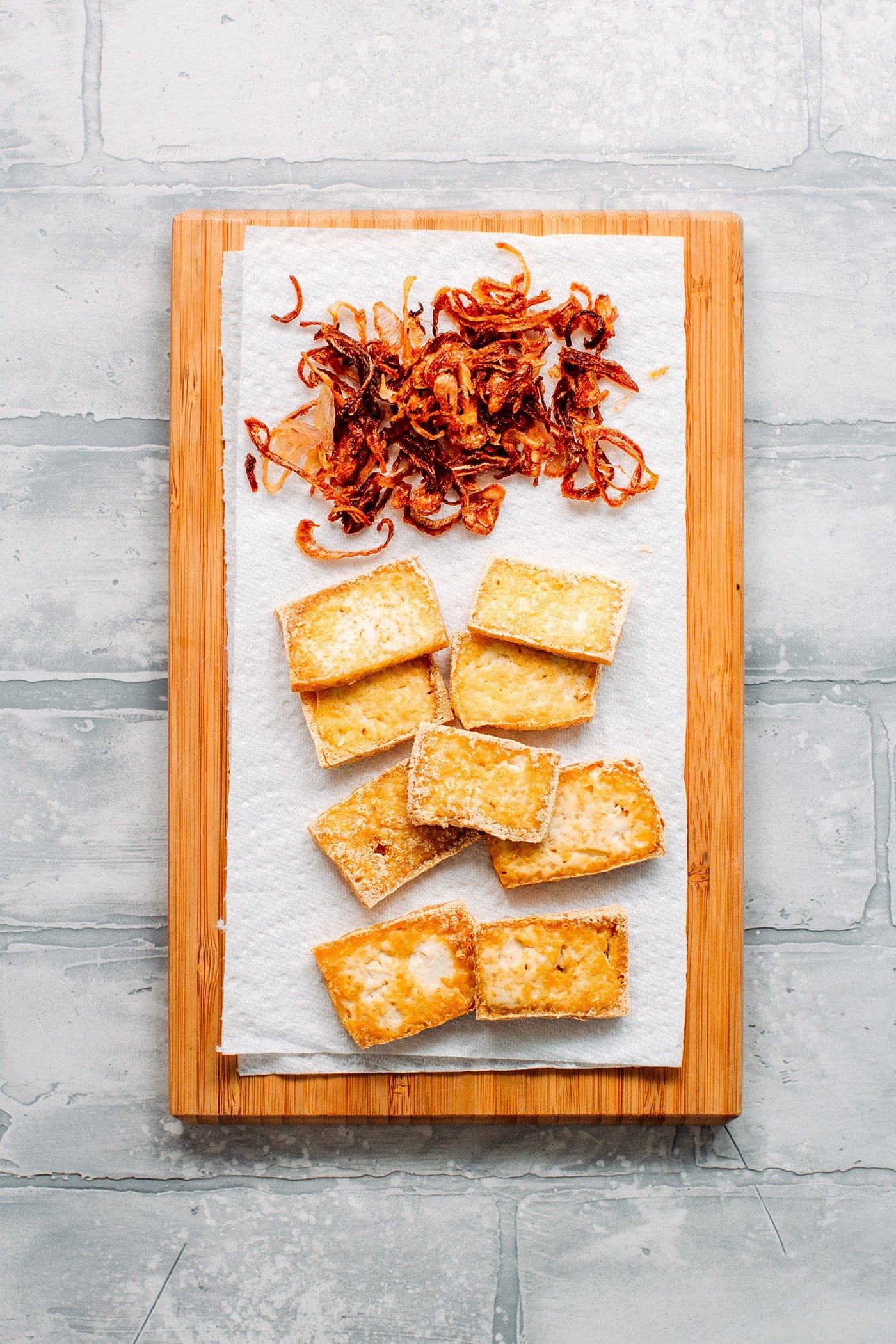 Teriyaki Tofu Nigiri with Crispy Shallots