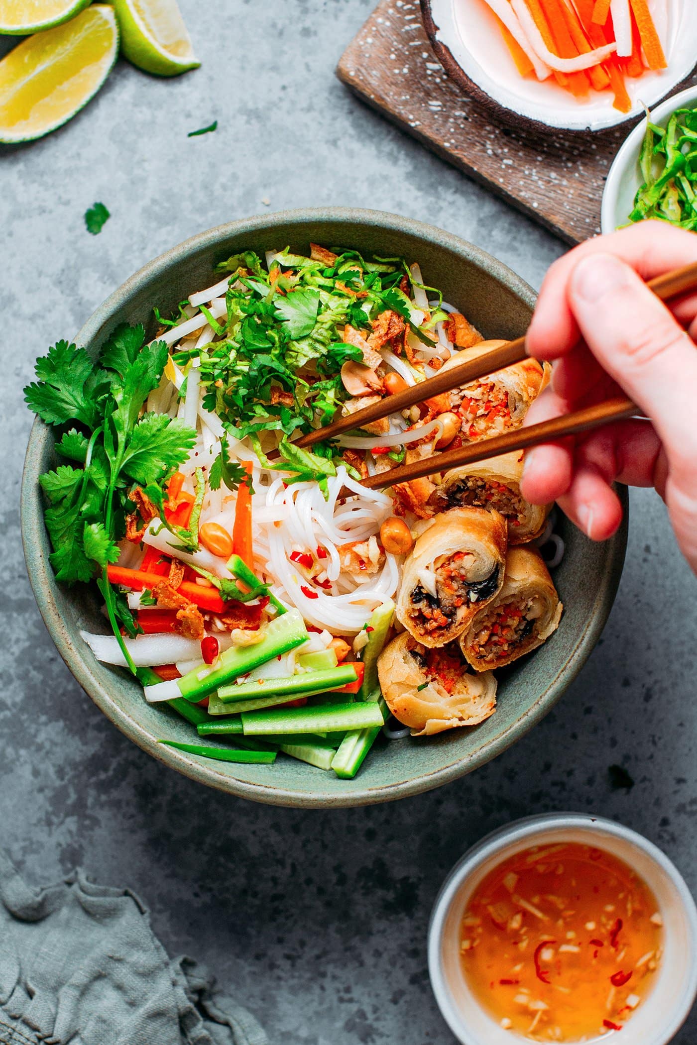 Vegan Bún Chả Giò