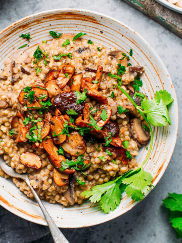 Miso Mushroom Buckwheat Risotto