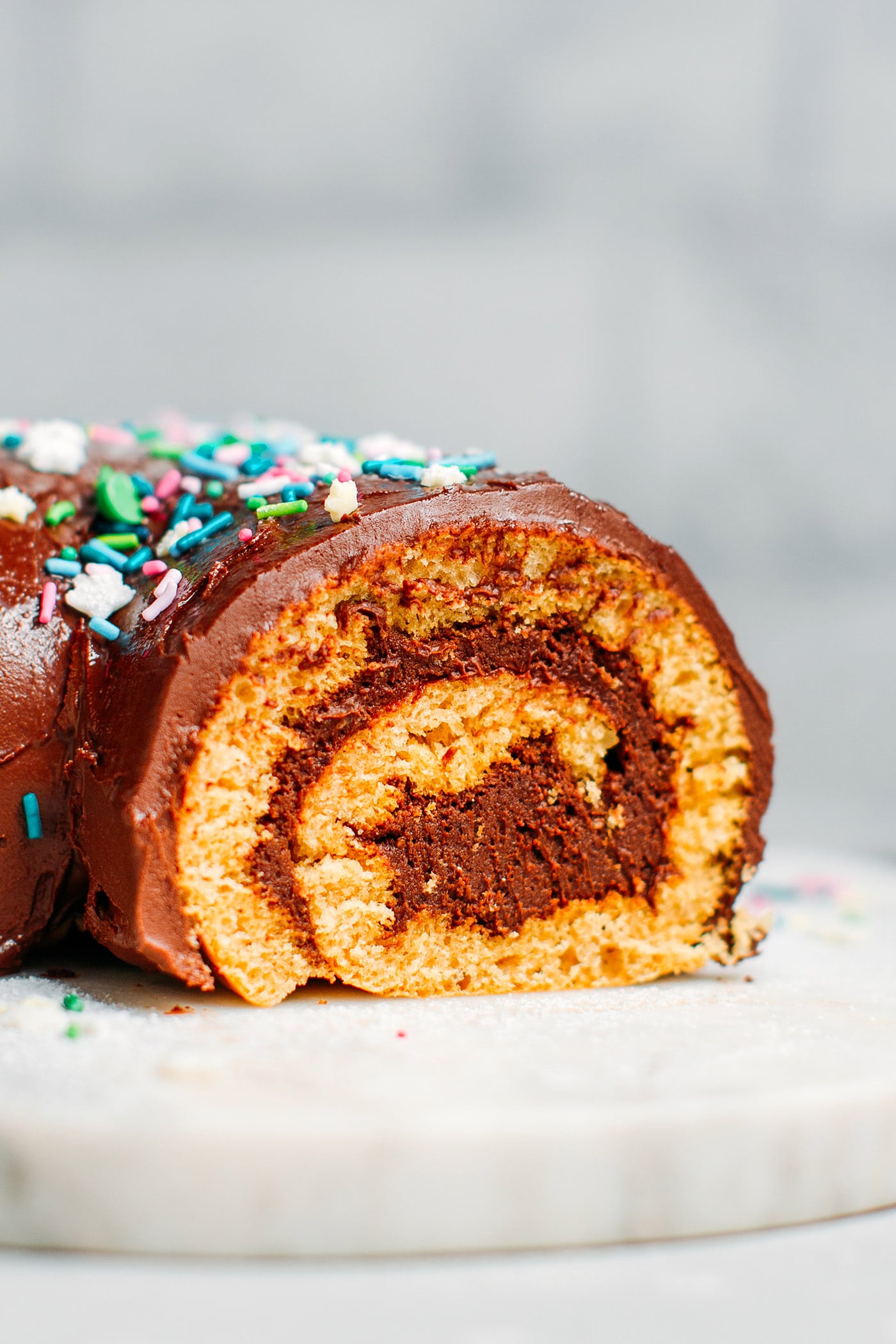 Vegan Chocolate Praline Yule Log