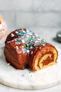 Vegan Chocolate Praline Yule Log