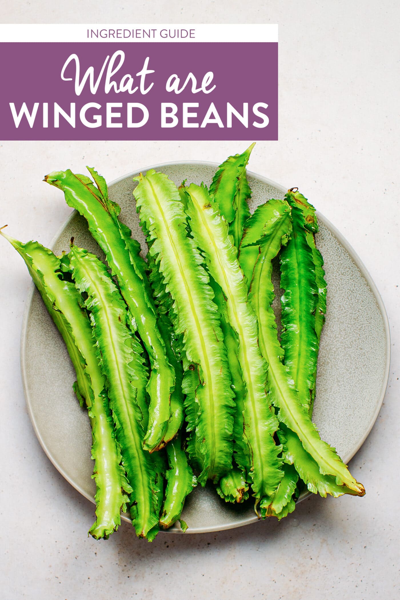 Winged beans on a plate.