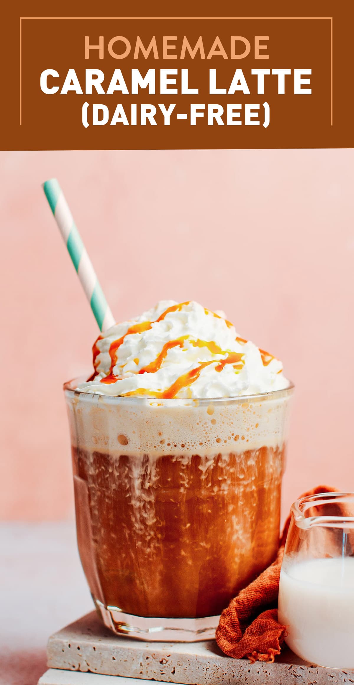This creamy salted caramel latte is prepared with espresso, plant-based milk, and homemade caramel! It is rich, perfectly sweet, and has a delicious caramel flavor! A warming and easy-to-make treat to enjoy on chilly afternoons! Just 6 ingredients!