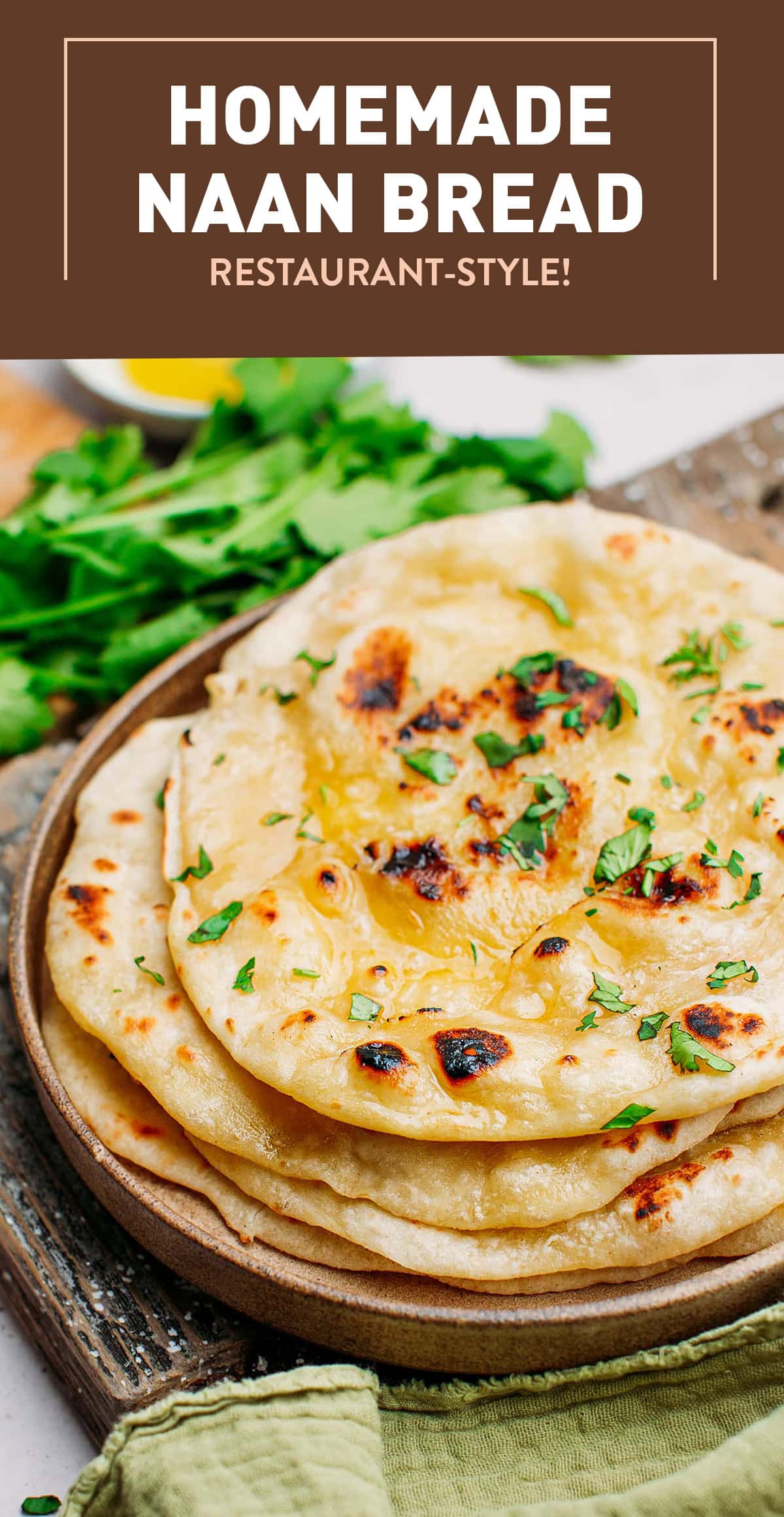 Restaurant-quality naan at home is much easier than you think! This vegan naan is light, flaky, and slightly charred! Made from 6 simple ingredients, this popular Indian flatbread is delicious served with curries or dals! #naan #indian #vegan