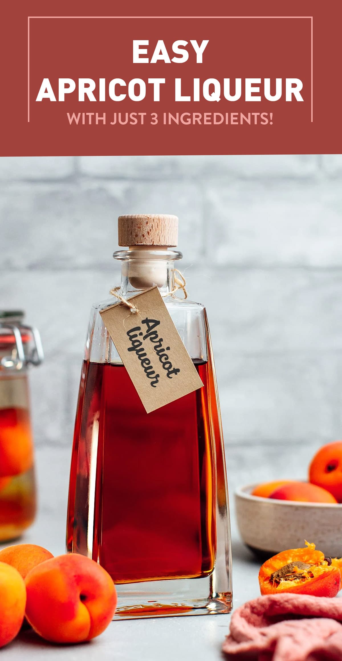 Make your own apricot liqueur with just 3 ingredients! Fresh, sweet, and fruity, this liqueur has a flavor comparable to Japanese umeshu. Apricots are steeped for about 3 months in liquor and sugar to create a delightful and aromatic beverage! #umeshu #apricotliqueur