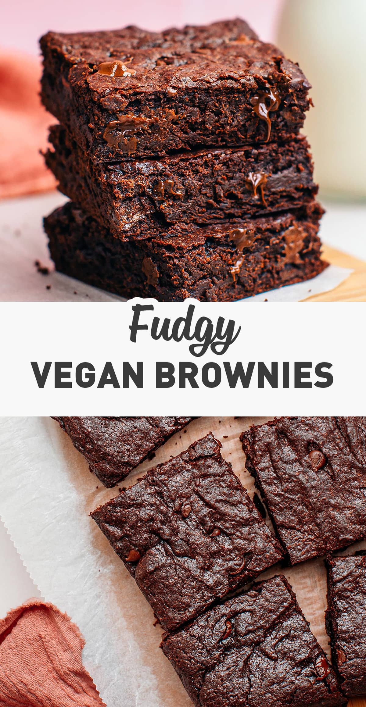 Rich, fudgy, and slightly gooey, these vegan brownies are seriously the best! Easy to make with simple ingredients, these decadent brownies will, without a doubt, leave you wanting more! #vegan #brownies