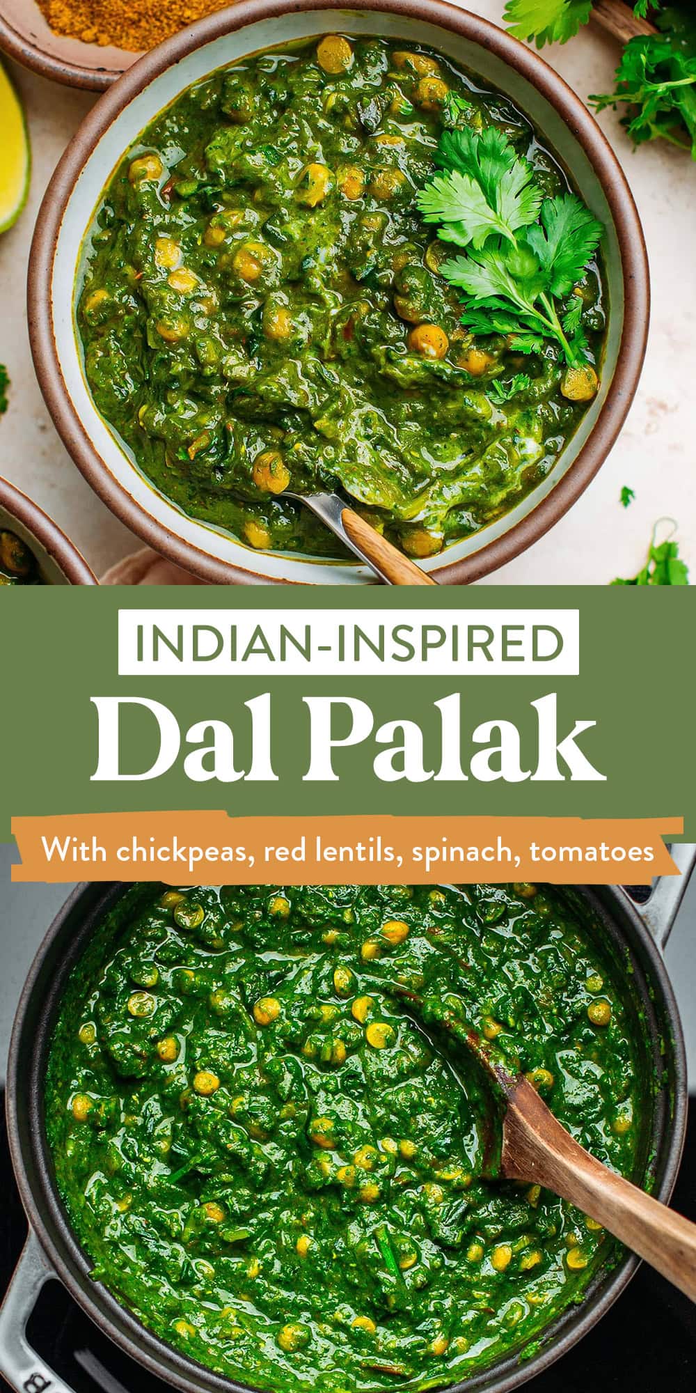 Healthy and incredibly flavorful chickpea and spinach curry. It's light, nutritious and packed with fiber and protein!