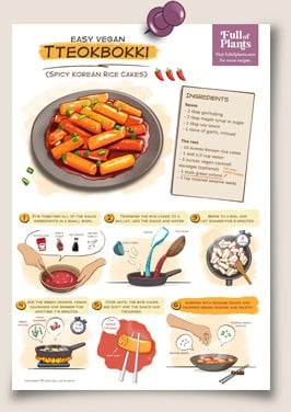 Thumbnail illustrated tteokbokki recipe.