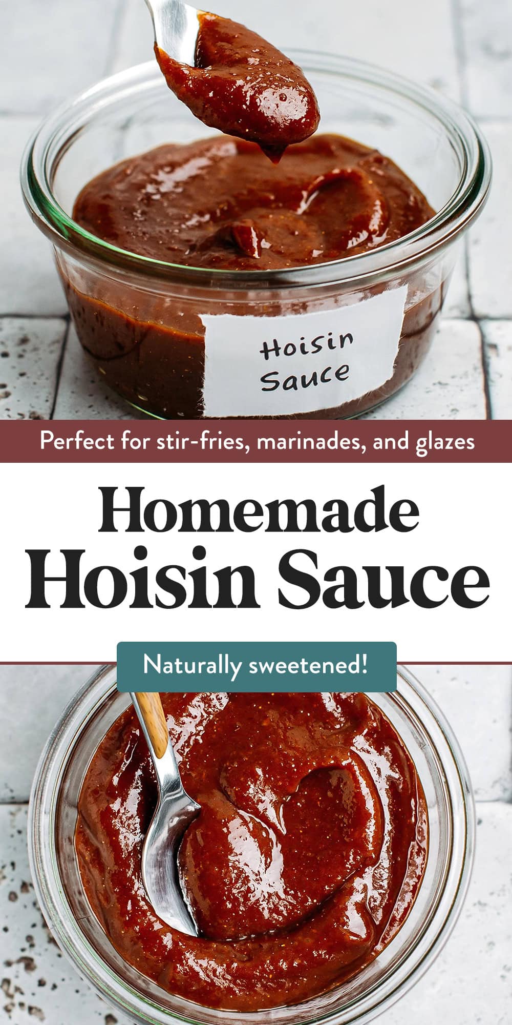 Homemade Hoisin sauce that is sweet, salty, and refined sugar-free! So much better than store-bought! Use as a dipping sauce, glaze, or as a marinade.