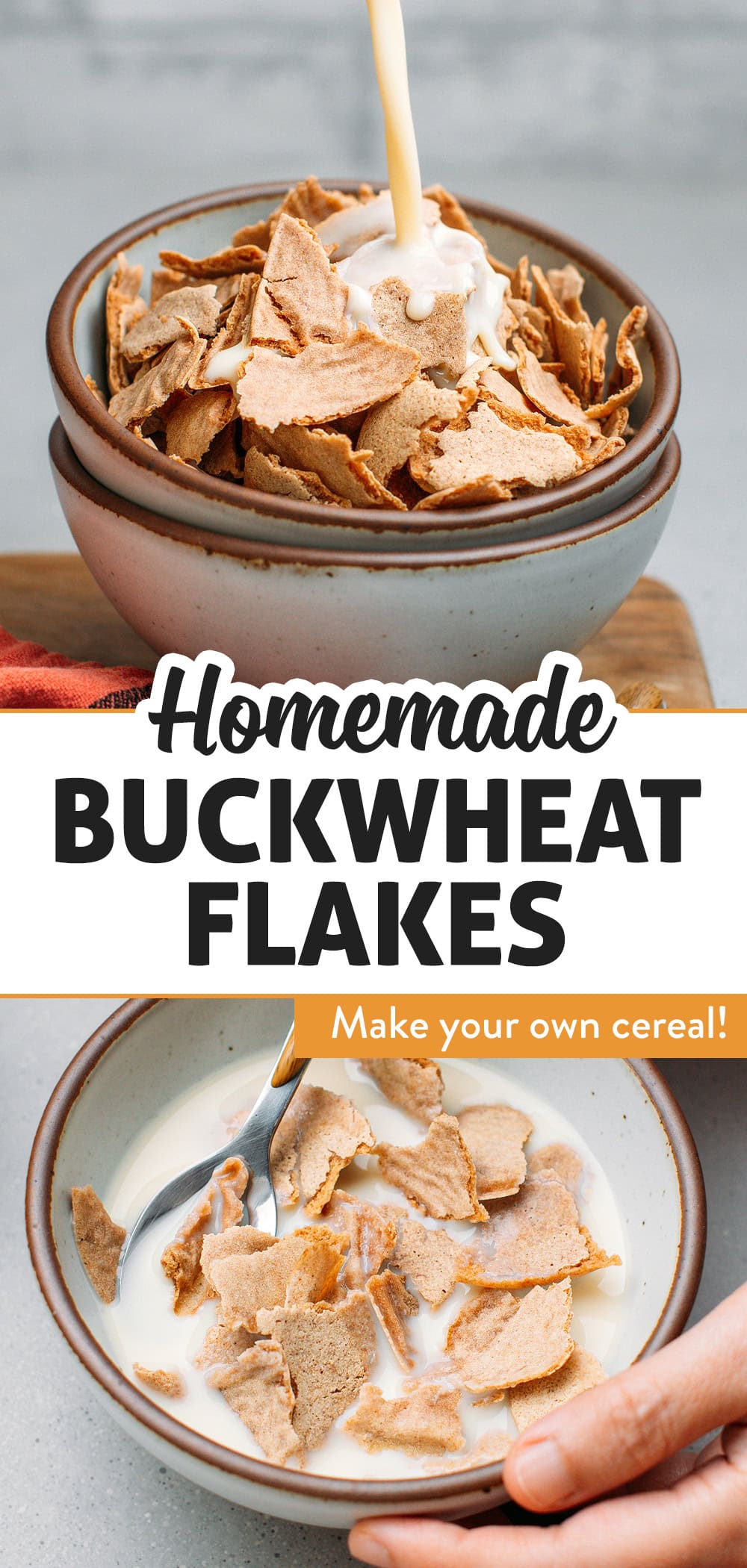 Have you ever thought about making your own cereal? These homemade buckwheat flakes are not only gluten-free and low in sugar but also oil-free! They have a delicate nuttiness and remain crunchy in milk for several minutes!