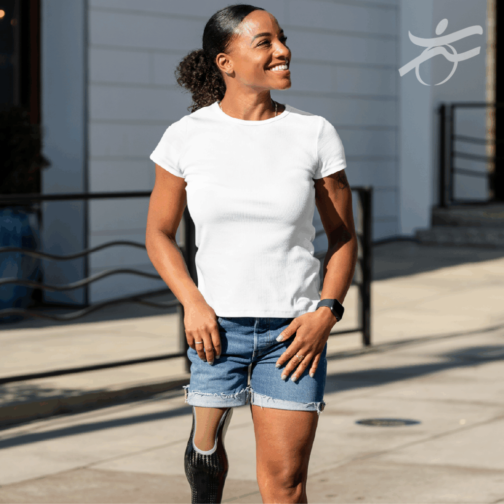 Woman outside smiling