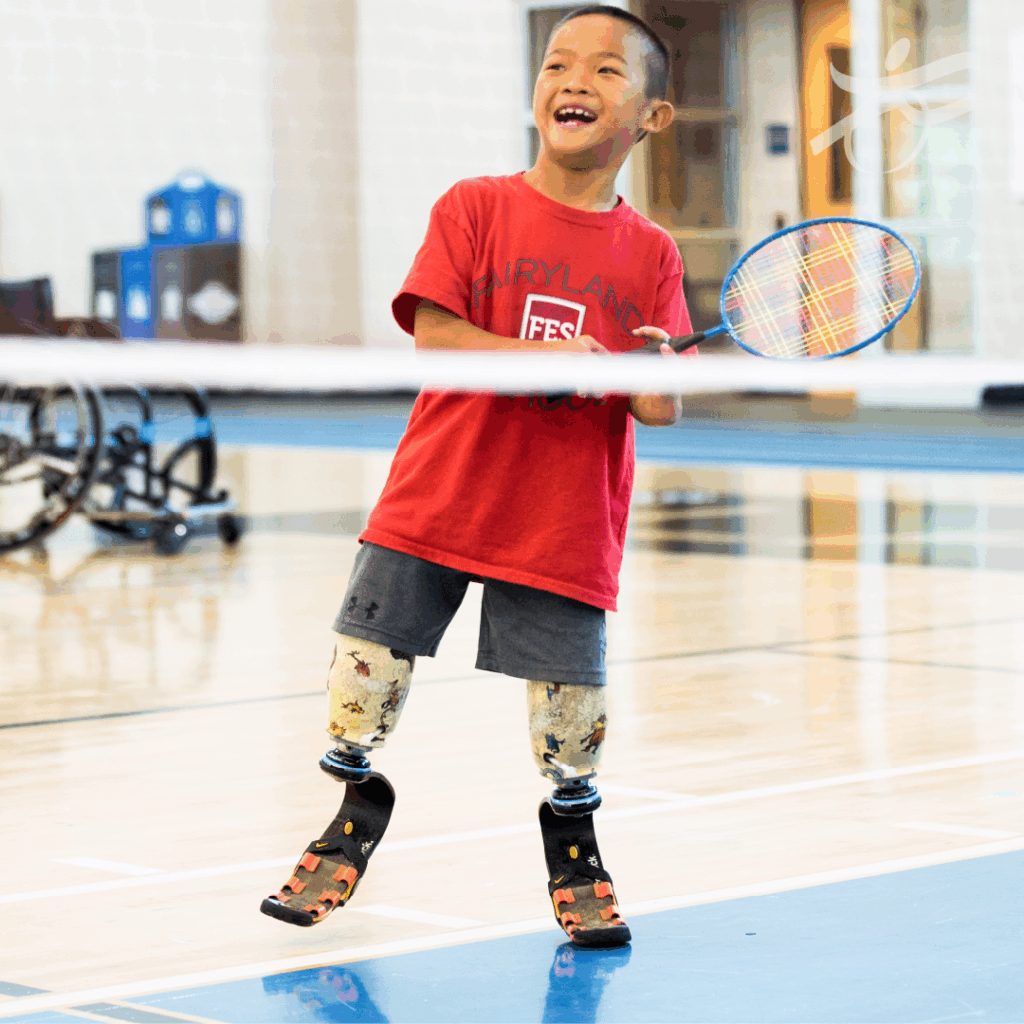 Child playing in agym
