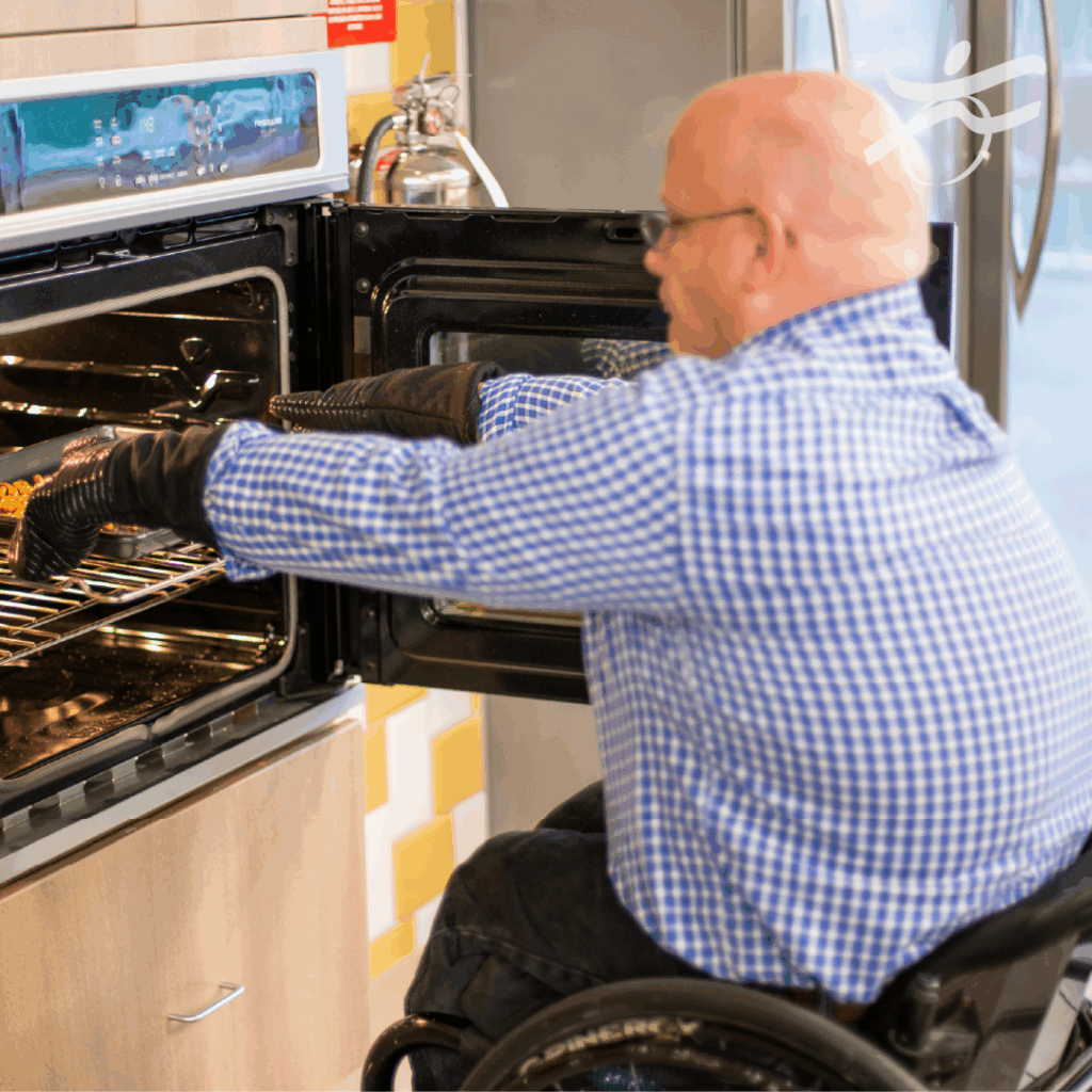 Man putting something in oven