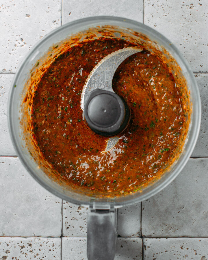 White beans processed with aromatics into a paste.