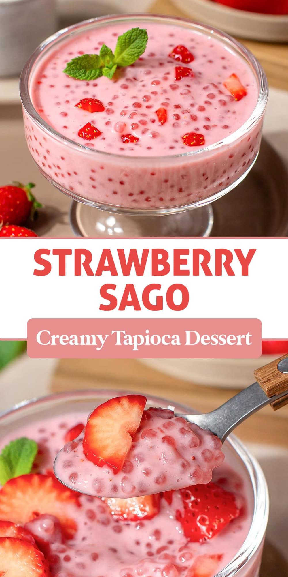 Strawberry sago is a creamy, fruity, and refreshing dessert made with coconut milk, juicy strawberries, tapioca pearls, and a hint of vanilla. Naturally dairy-free and easy to prepare, this lightly sweetened dessert is perfect for warm summer days!