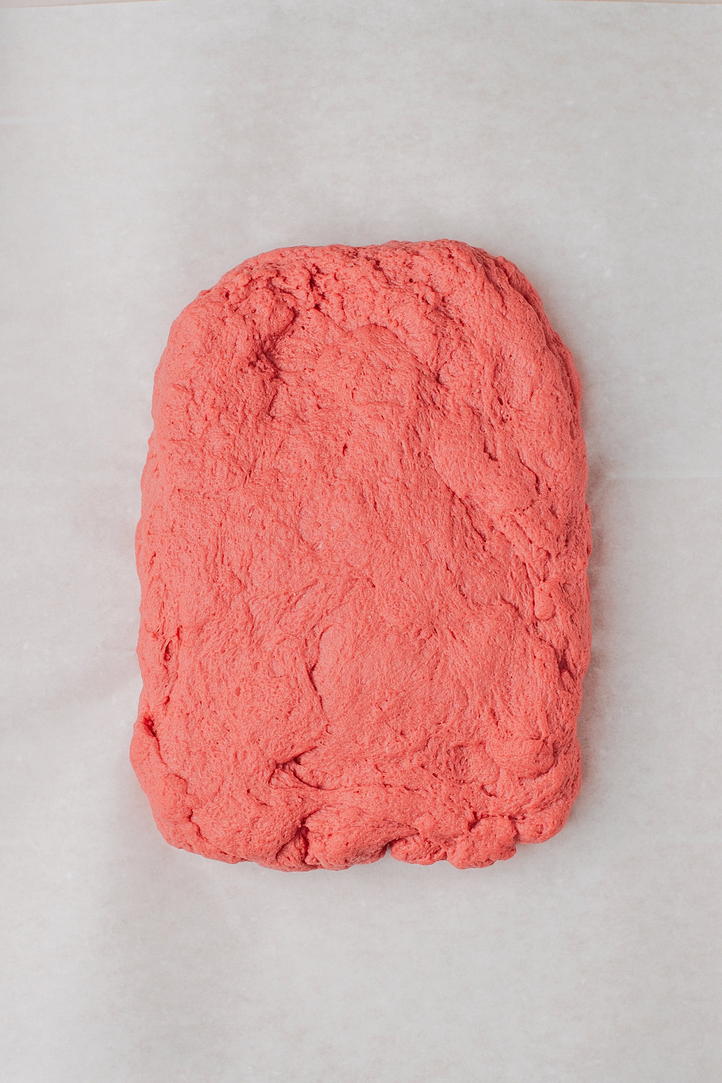 Seitan dough shaped into a rectangle.