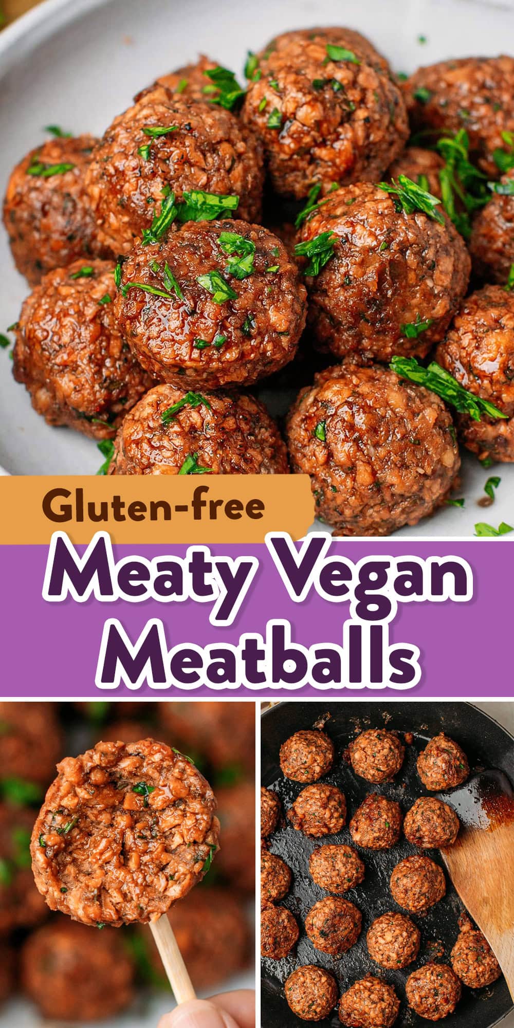 These vegan meatballs are meaty, chewy, satisfying, and built to hold up in any sauce. TVP gives them a genuine meat-like texture, and psyllium binds everything without a gram of gluten! Seasoned with plenty of garlic, fresh parsley, and thyme, they are deeply savory and work in a multitude of dishes.