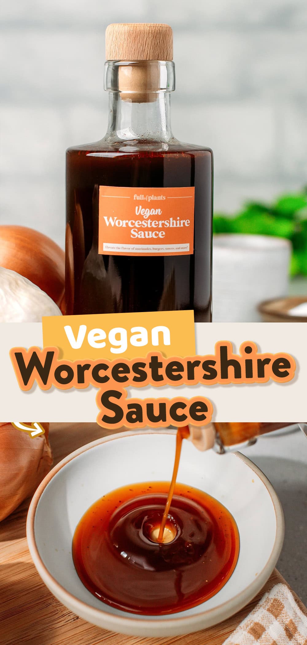 This vegan Worcestershire sauce is about as close as it gets to the original. Made with tamarind, apple cider vinegar, and warm spices, it delivers a deep, complex flavor that's tangy, salty, and slightly sweet. It's the condiment your marinades, vegan burger patties, and stir-fries have been missing!