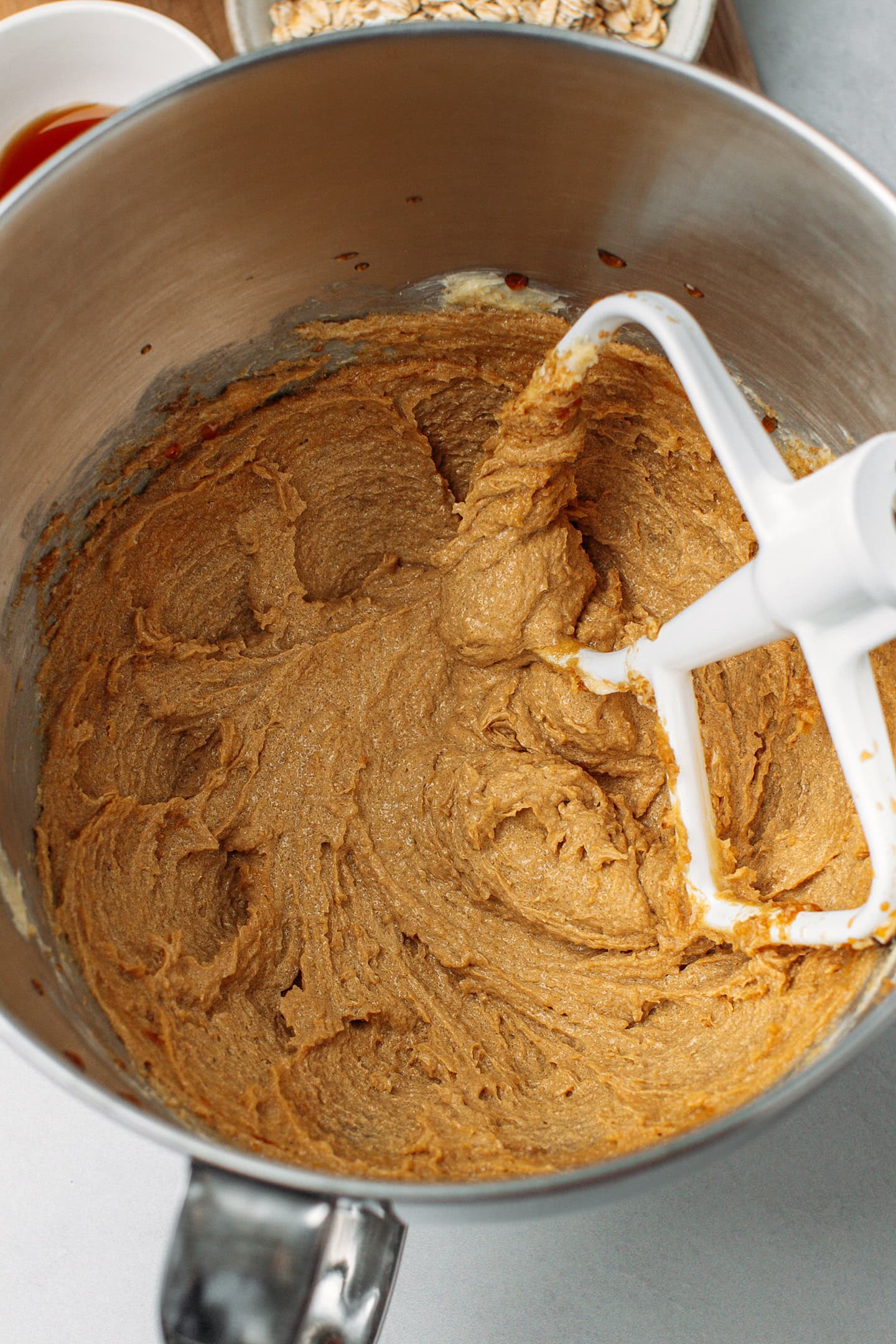 Creamed butter in a bowl.